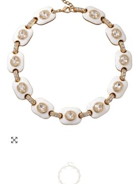 White and Gold Crystal Link Necklace